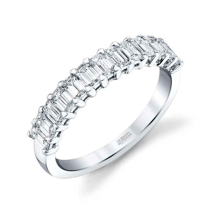 Emerald Cut Diamond Halfway Eternity Band