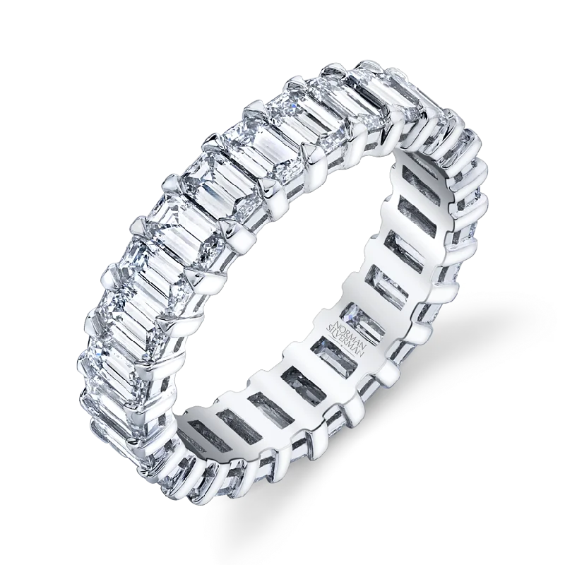 Emerald Cut Platinum Eternity Band