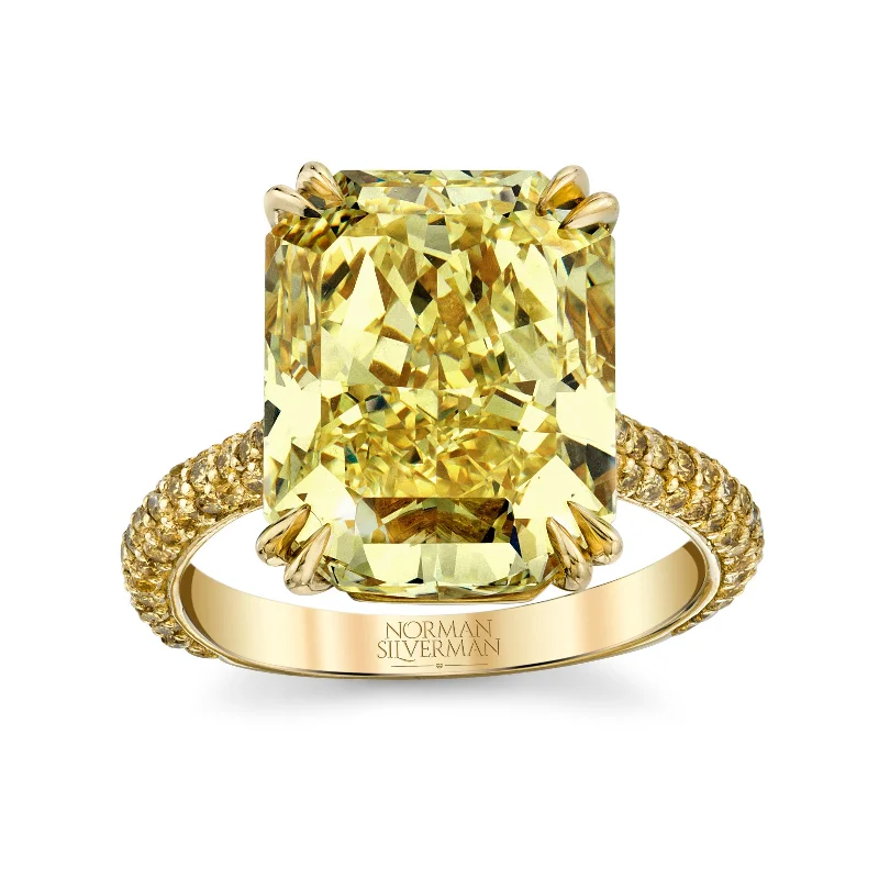 Fancy Yellow Radiant Cut Diamond Ring