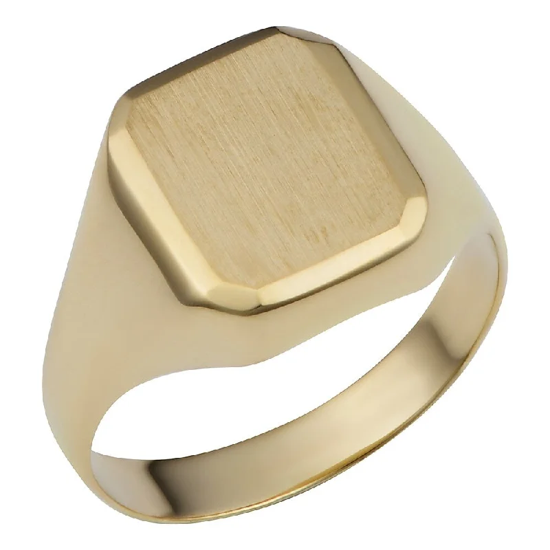 Fremada 14k Gold Mens Womens Rectangular Signet Ring