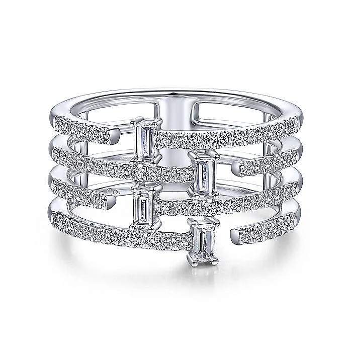 GABRIEL & CO. 14K WHITE GOLD FASHION LADIES RING