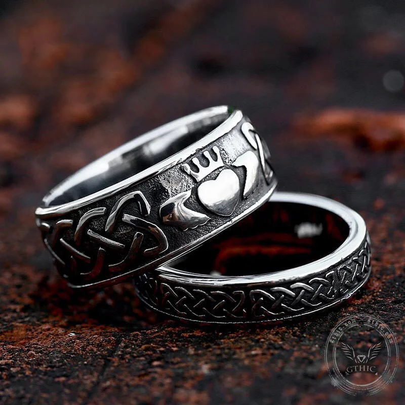 Irish Claddagh Stainless Steel Viking Ring