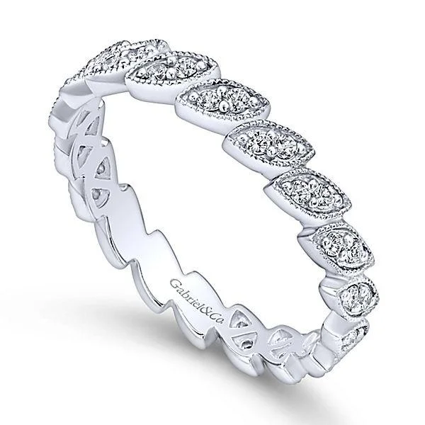 LR4652W45JJ 14K WHITE GOLD STACKABLE DIAMOND LADIES' RING *