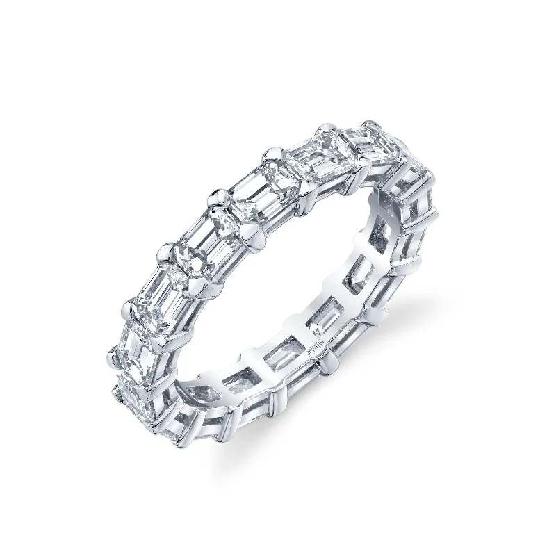 East-West Emerald Cut Eternity Band