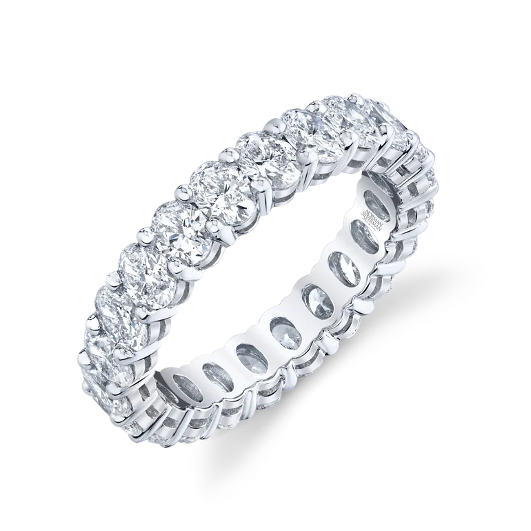 Oval Cut Platinum Eternity Band