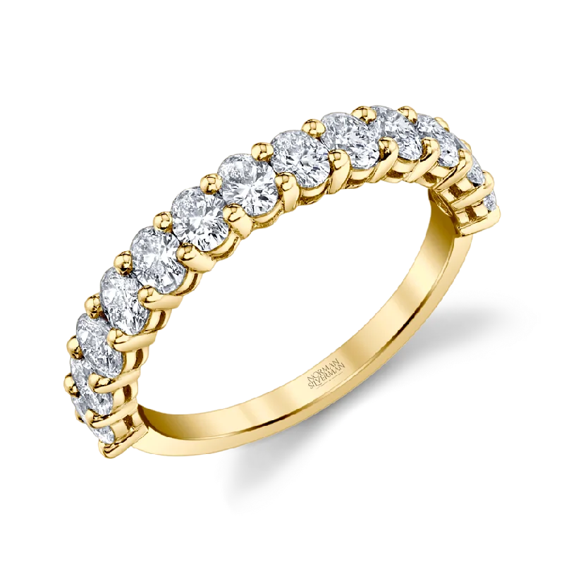 Oval Halfway Eternity Band in Yellow Gold