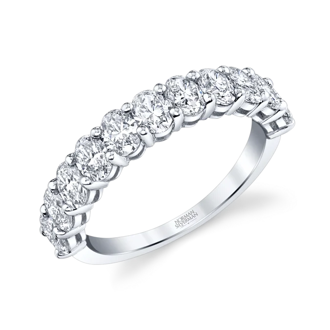 Oval Cut Diamond Halfway Eternity Band