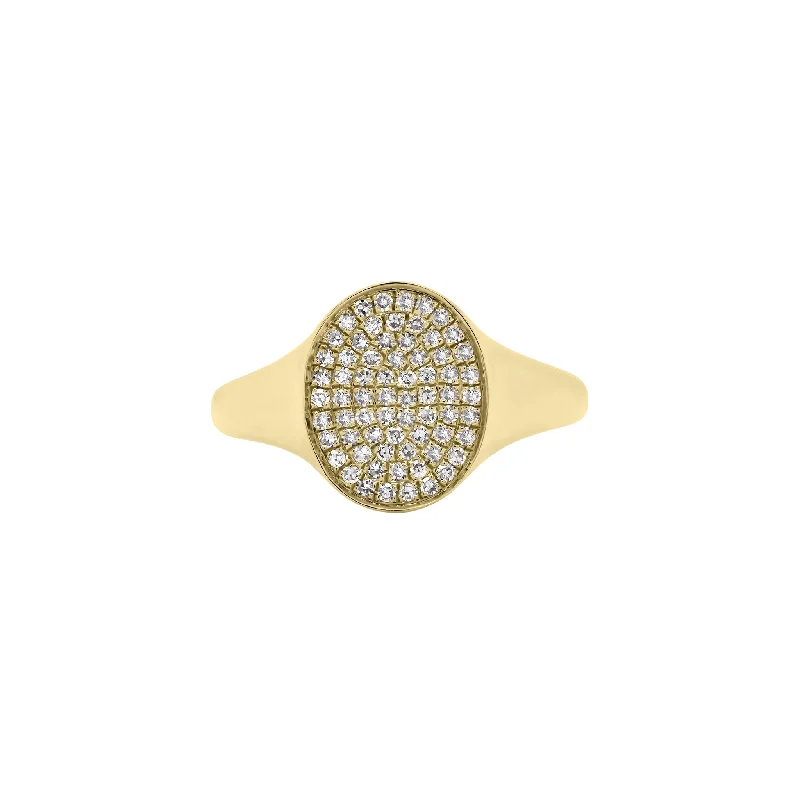 Pave Diamond Signet Pinky Ring