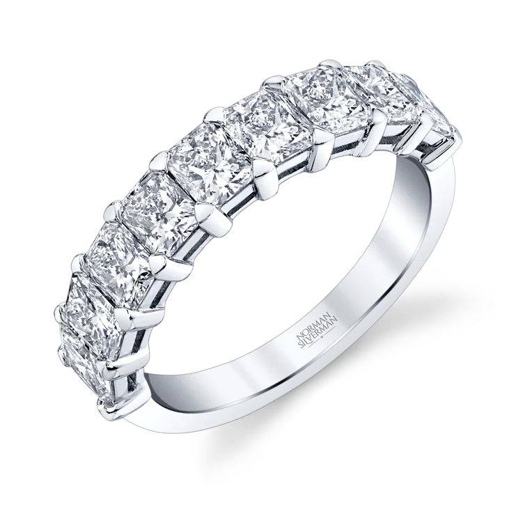 Radiant Cut Diamond Halfway Eternity Band