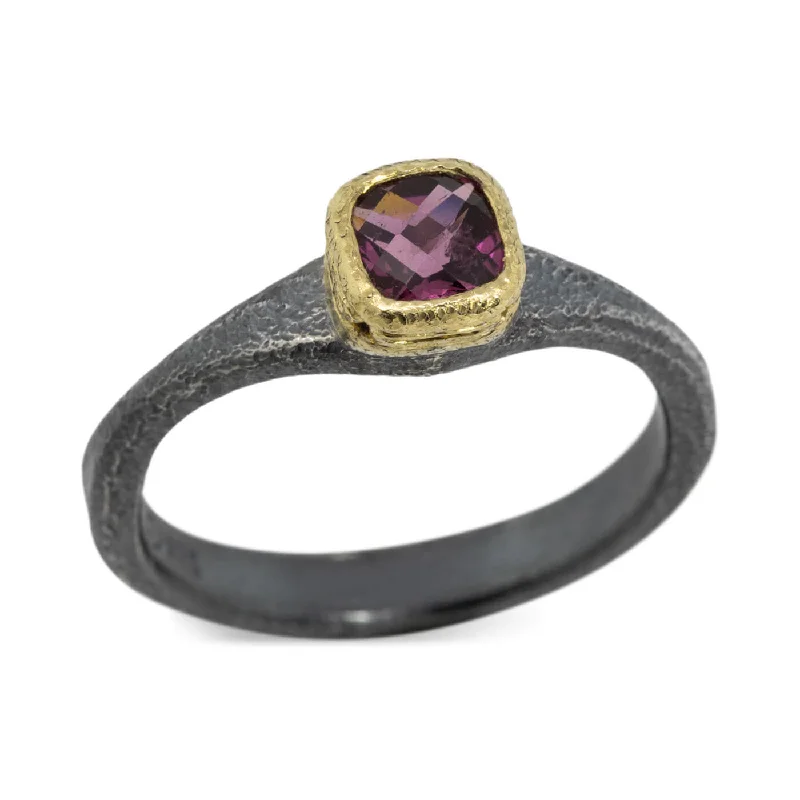 Rhodolite Forged Ring