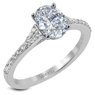 Simon G - 18K GOLD WHITE LR2507-OV ENGAGEMENT RING