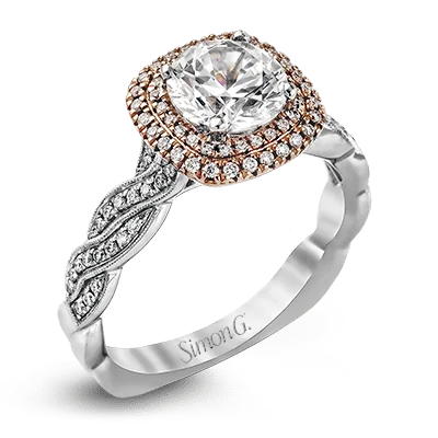 SIMON G 18K GOLD WHITE MR2133-D ENGAGEMENT RING