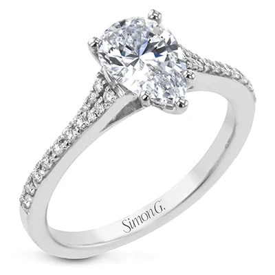 SIMON G 18K GOLD WHITE LR2507-PR ENGAGEMENT RING