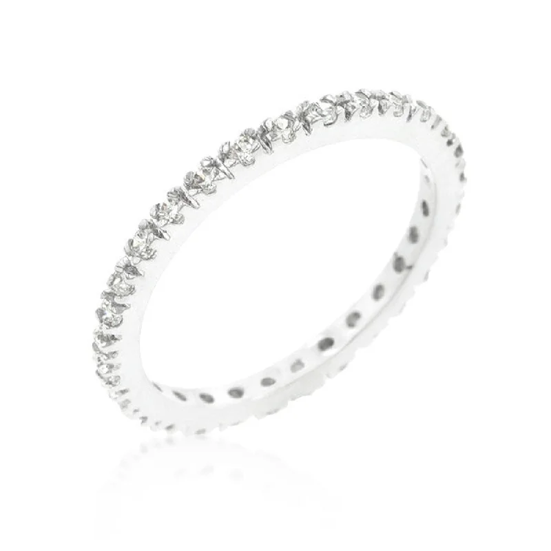 Simple Cubic Zirconia Eternity Band For Daily Wear