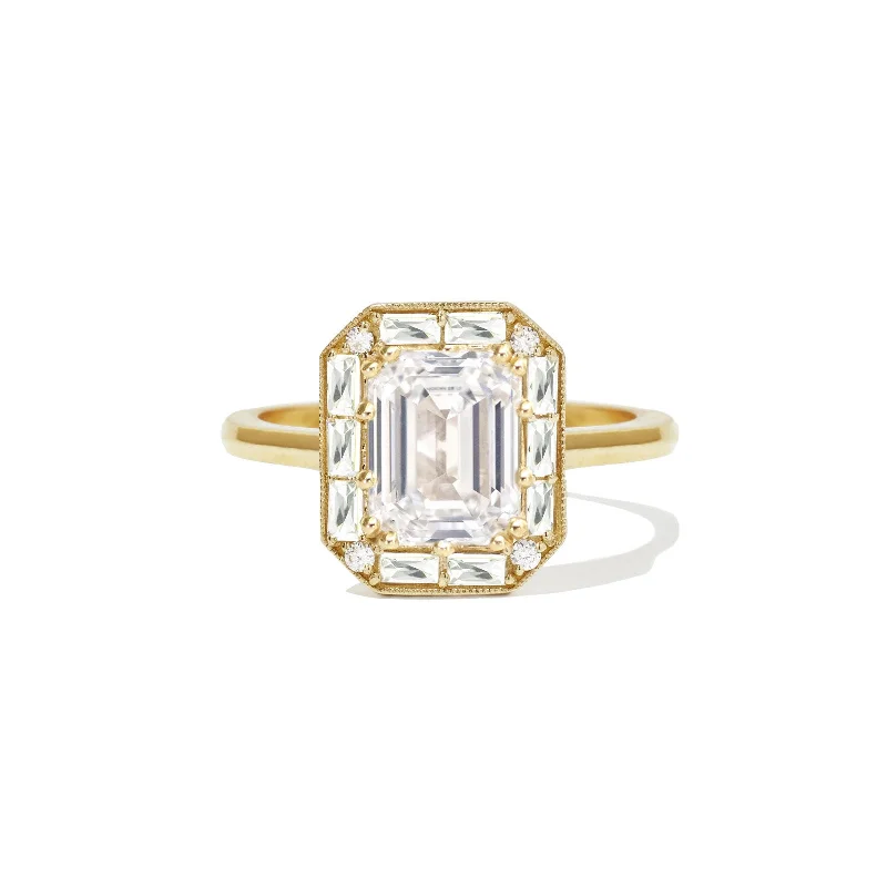 The Not So Mini French Cut Halo Diamond Mosaic Ring