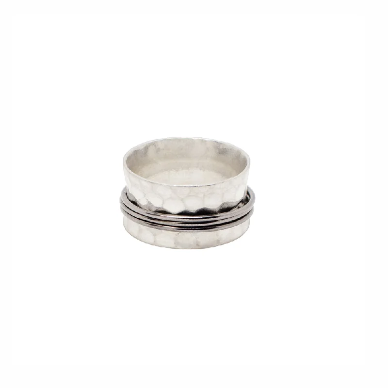 The Worry Ring in Silver & Black Rhodium