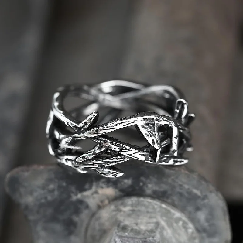 Thistles and Thorns Stainless Steel Ring