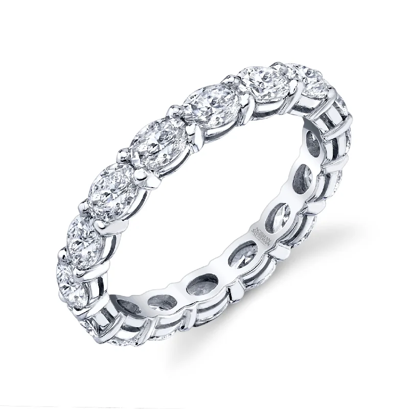 Oval Cut East-West Eternity Band