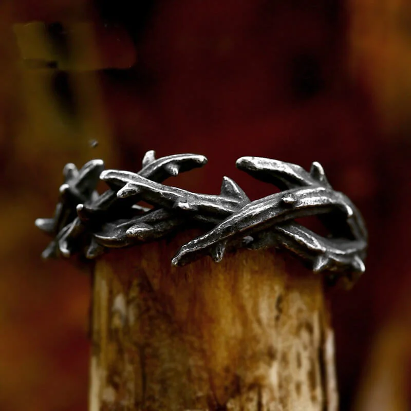 Vintage Jesus Crown of Thorns Stainless Steel Ring