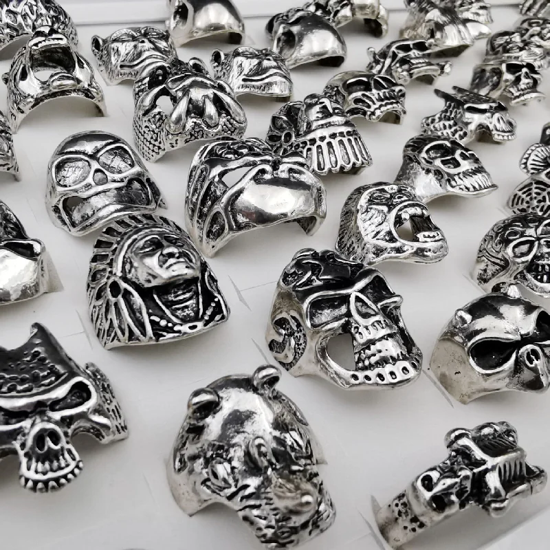 Wholesale 20pcs Skull Alloy Rings