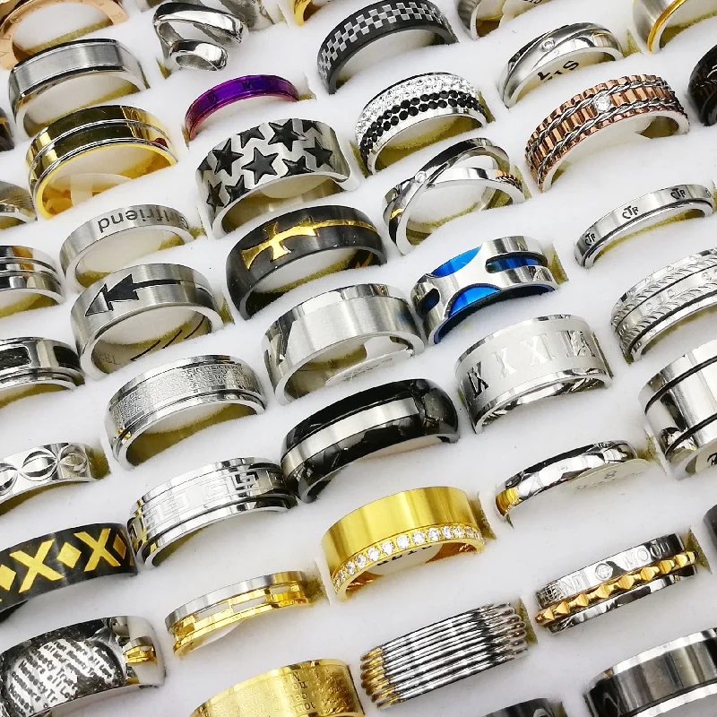 Wholesale 20PCS Stainless Steel Random Men and Women Style Rings