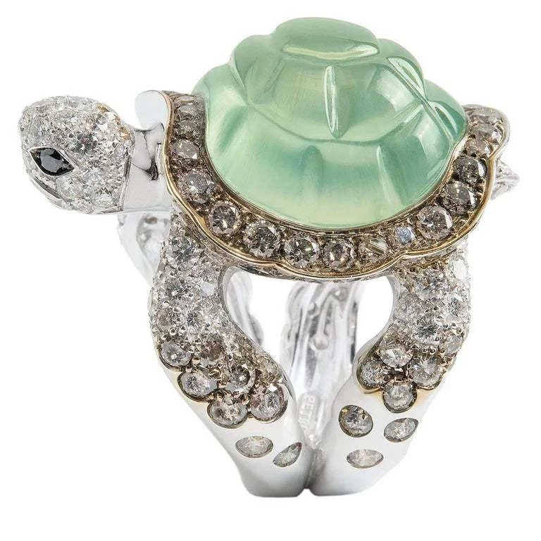 Wholesale Alloy Grass Green Jewelry Turtle Ring