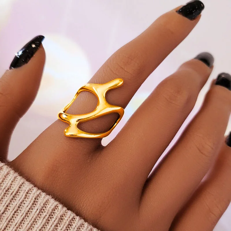 Wholesale Alloy Irregular Branch Hollow Open Ring