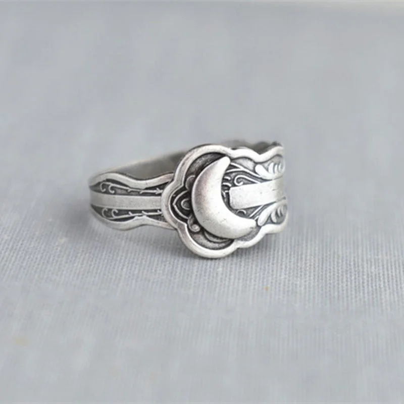 Wholesale Alloy Vintage Temu Moon Flower Ring