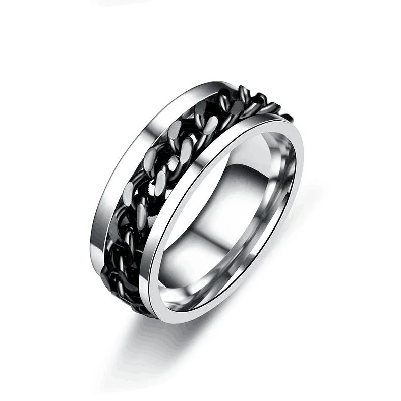 Wholesale Chain Turning Male Stainless & Titanium Rings