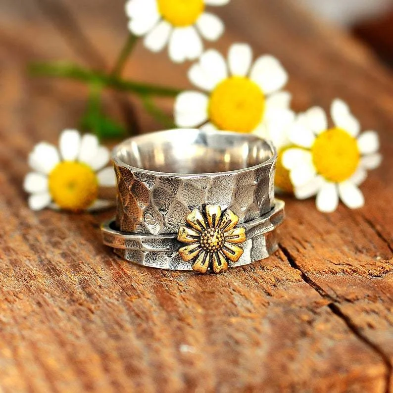 Wholesale Daisy Flowers Alloy Rings