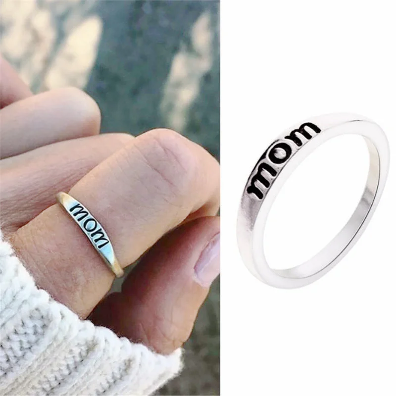 Wholesale MOM Mother DAD Alloy Ring