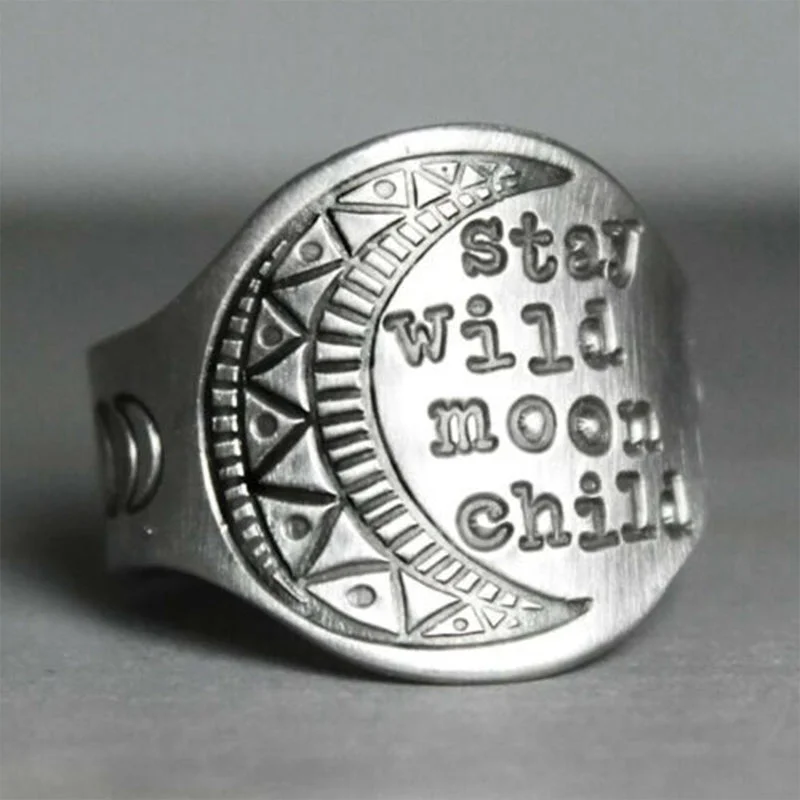 Wholesale Ring Alloy Moon Pattern Vintage OLY-RS-SJ001