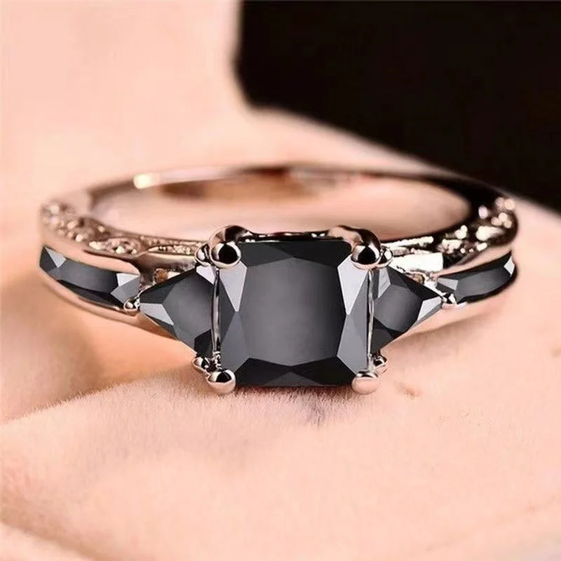 Wholesale Vintage Black Zircon Alloy Rings