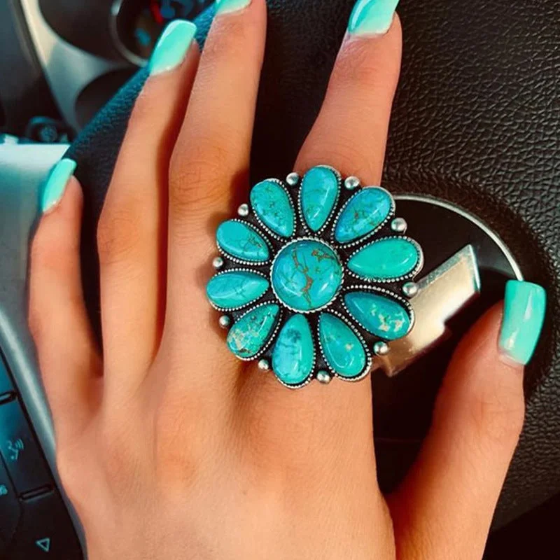 Wholesale Vintage Boho Turquoise Rings